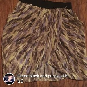 Green brown purple skirt